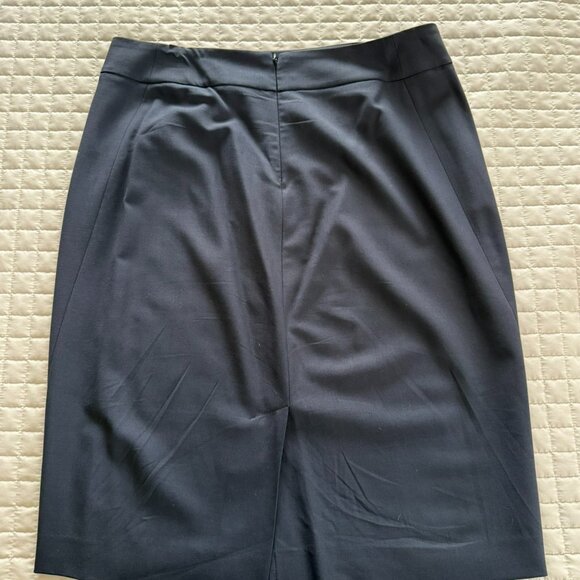 Theory Pencil Skirt Slim Fit Stretch Wool Navy Size 10 - Picture 3 of 3